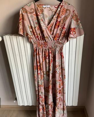Vestito donna fantasia rosa antico Tg S/M CANDIDA