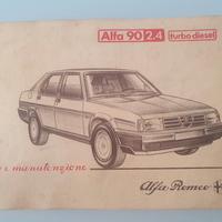 Uso e manutenzione Alfa 90 2.4 turbo diesel