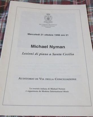 Michael Nyman libretto concerto Roma 1998