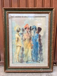 Dipinto di Umberto Bianchini - titolato "figurine"