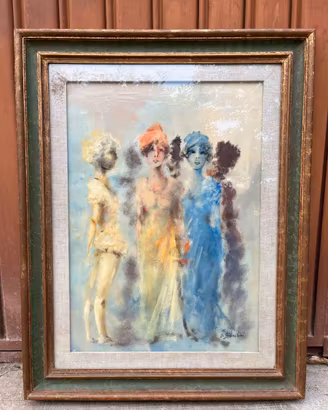 Dipinto di Umberto Bianchini - titolato "figurine"