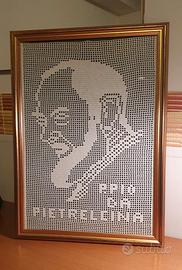 Quadro Padre Pio uncinetto