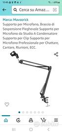 Asta microfono da tavolo regolabile 