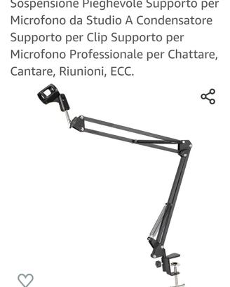 Asta microfono da tavolo regolabile 