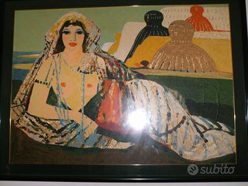 Salvatore Fiume serigrafia su broccato