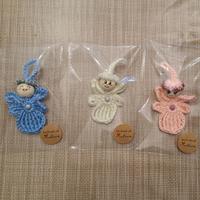 Set da 3 angioletti fatti a mano ad uncinetto