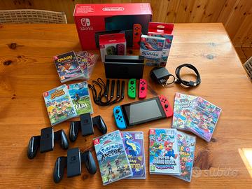Nintendo Switch V2 + 12 Giochi TOP + 4 Joy-Con