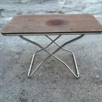 Tavolo Acciaio e Teac TREM + 1 Sedia  , Camper