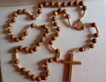 Coroncina del Rosario con grani in legno d'ulivo 