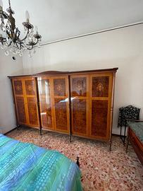 Letto matrimoniale, 2 comodini, armadio, credenza