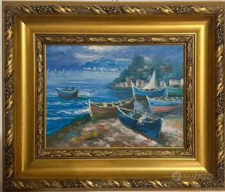 Grande quadro marino stile mediterraneo