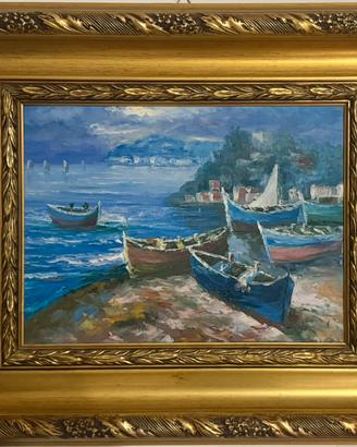 Grande quadro marino stile mediterraneo