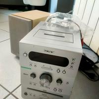 stereo sony con due casse cassetta  cd mp3 radio