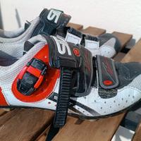 Scarpe Sidi Genius 5 Fit Carbon Bianche-nere-rosse