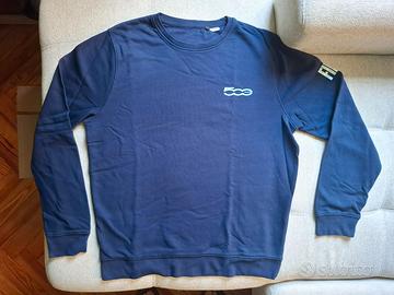 Felpa Girocollo Fiat 500e Cotone Blu Nuova