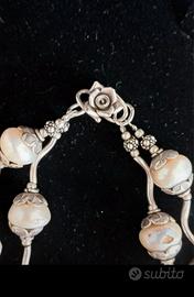 Braccialetto due fili di perle di fiume grandi