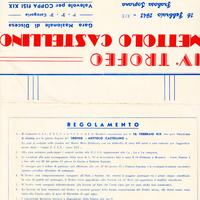 Depliant originale d’epoca  IV° Trofeo “Mettolo