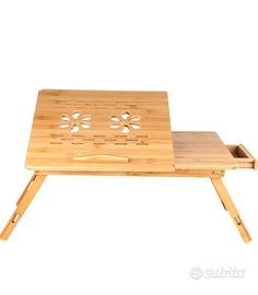Tavolo porta pc in legno di bambù pieghevole