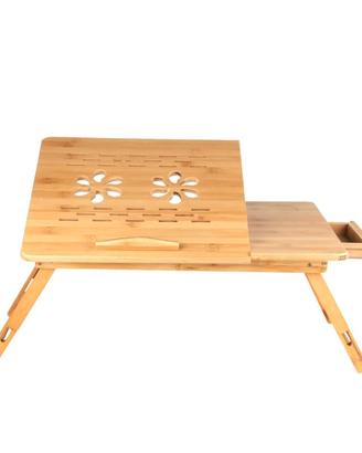 Tavolo porta pc in legno di bambù pieghevole