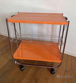 Carrello portavivande vintage anni ’70 arancione