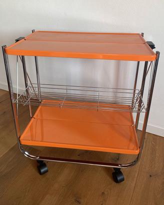 Carrello portavivande vintage anni ’70 arancione