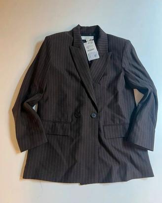 Blazer giacca Zara gessato marrone