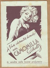 Shampoo Schultz camomilla pubblicità pin up (a57)