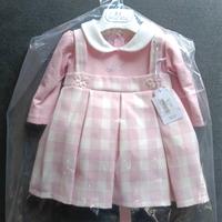 abito bambina neonata 9 mesi rosa scozzese Minikis