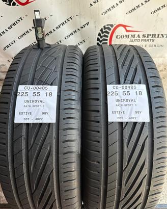 2 PNEUMATICI 225/55 R18 UNIROYAL ESTIVE