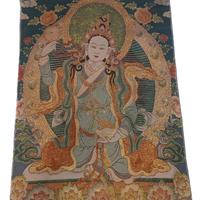 RICAMO CINESE TESSUTO AVALOKITESVARA DEA THANGKA