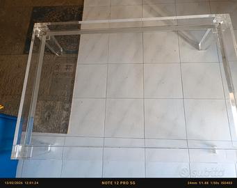 Tavolino trasparente in vetro+plexiglass