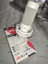 HyperX QuadCast S Bianco - Microfono Gaming RGB