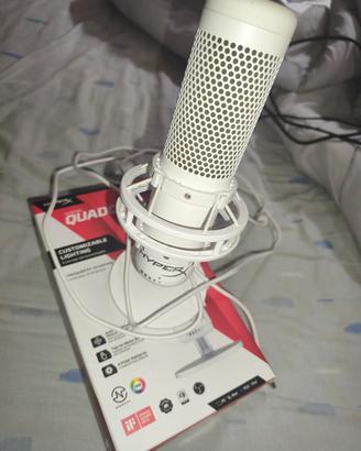 HyperX QuadCast S Bianco - Microfono Gaming RGB