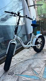 Bicicletta piegovole teklio acciaio bianco