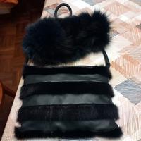 Pelle/pelliccia, borsetta e fascia testa/collo