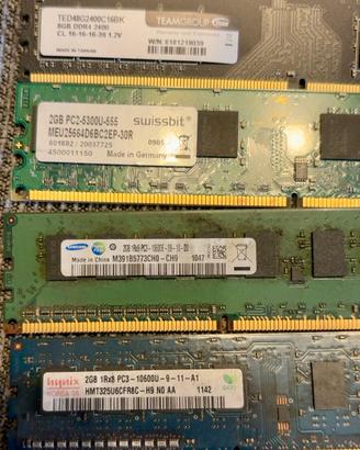 Lotto 7 RAM DDR2 DDR3 DDR4 – 20GB totali