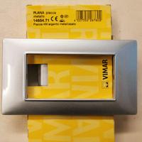 VIMAR PLANA 145654.71 - Placca 4M Argento Metal.