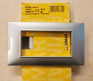VIMAR PLANA 145654.71 - Placca 4M Argento Metal.
