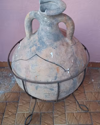 ANFORA TERRACOTTA ANTICA 90 cm x 60 con piedistall