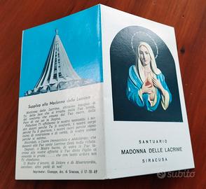 Pieghevole reliquia Madonna delle Lacrime 