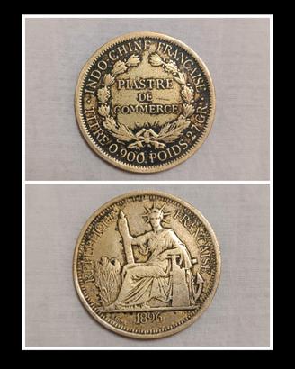 Piastre de Commerce 1896 argento moneta collezione