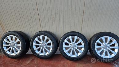 4 gomme più e cerchi 225/55/17 invernali audi 6