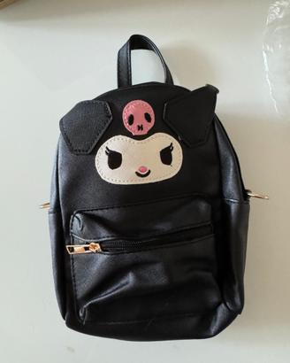 Mini Zaino Kuromi Nero Borsa Tracolla Kawaii Nuovo