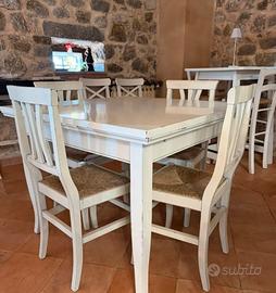 Tavolo shabby provenzale panna