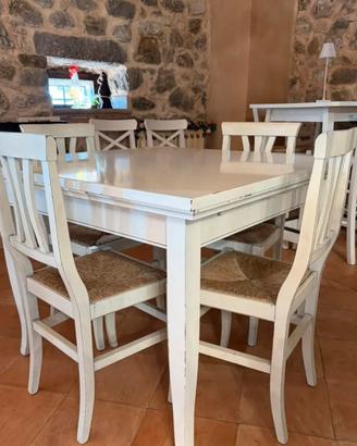 Tavolo shabby provenzale panna