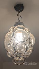 Lampadario in vetro di Murano soffiato, anni '40

