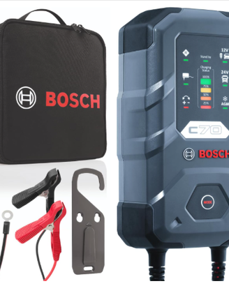 Bosch C70 Caricabatterie per Auto, 12 V - 24 V / 1