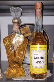 RARA COPPIA BOTTIGLIE LIQUORE GOCCIA D'ORO SIDA AL
