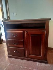 Mobile porta tv in legno massello noce
