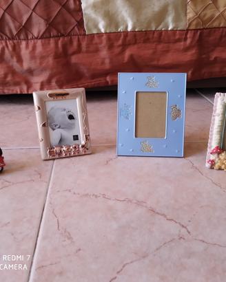 Cornici argento bimbi+libro ceramica